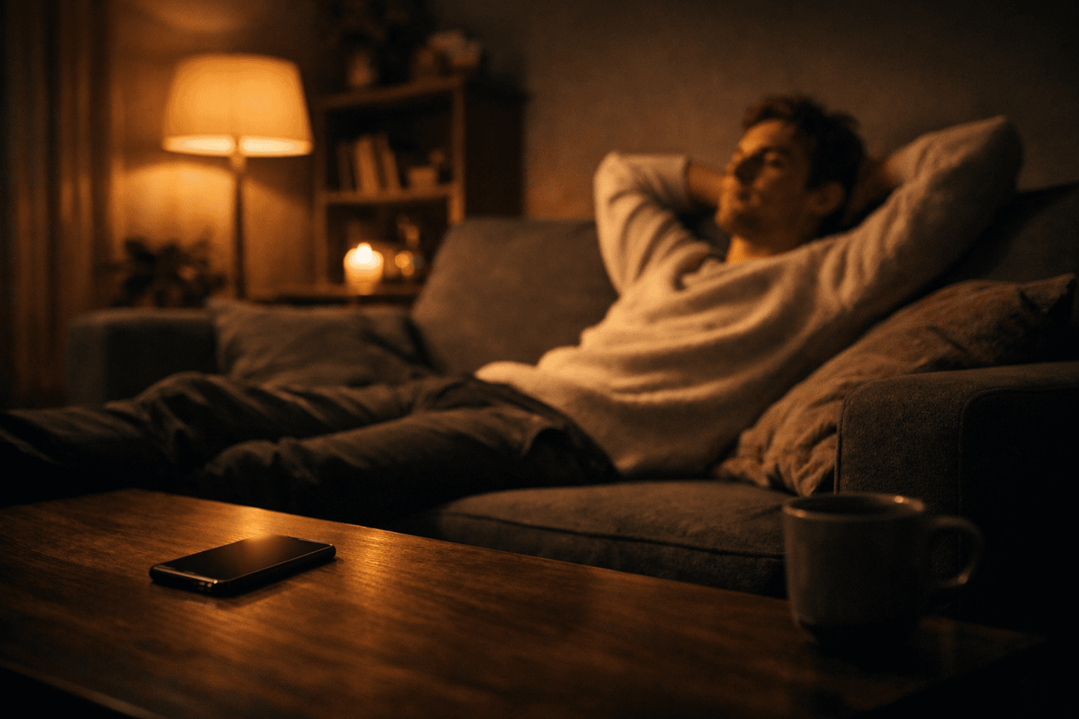 Relaxed property owner while Maude handles their prospects